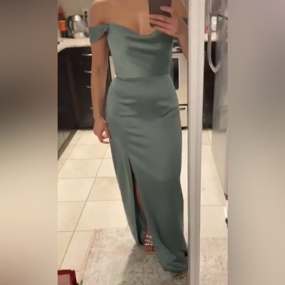 JENNY YOO SAWYER BRIDESMAID GOWN EUCALYPTUS Size 4 - Picture 8 of 8